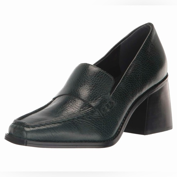 Vince Camuto Segellis Women's Green Leather Block Heel Loafers, Size 8.5 M, NWOT - Picture 1 of 13